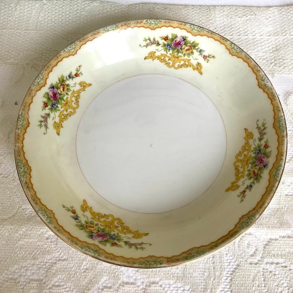 Vintage Kikusui Japan 7 Piece Place Setting - Tan & Green Border, Floral Sprays - Picture 6 of 13